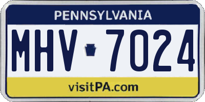 PA license plate MHV7024