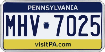 PA license plate MHV7025