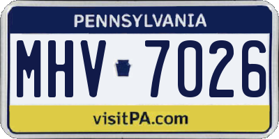 PA license plate MHV7026