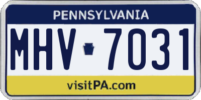 PA license plate MHV7031