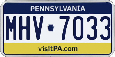 PA license plate MHV7033