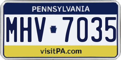PA license plate MHV7035
