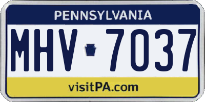 PA license plate MHV7037