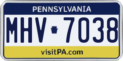 PA license plate MHV7038