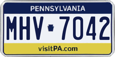 PA license plate MHV7042