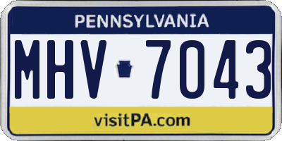 PA license plate MHV7043