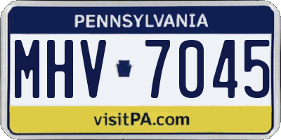 PA license plate MHV7045