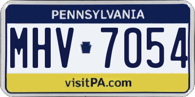 PA license plate MHV7054