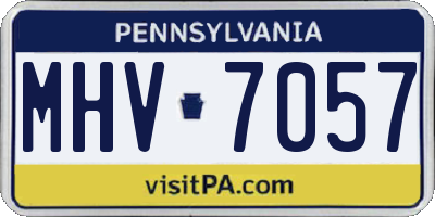 PA license plate MHV7057