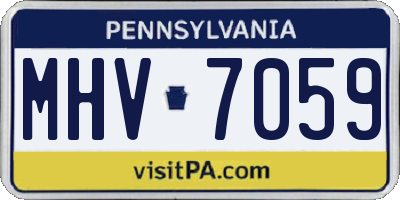 PA license plate MHV7059