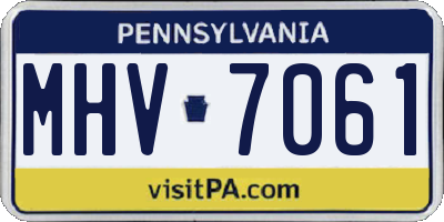 PA license plate MHV7061