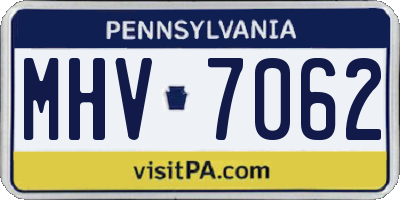 PA license plate MHV7062