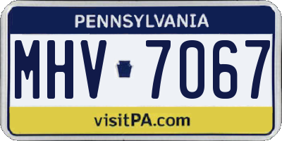 PA license plate MHV7067