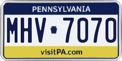PA license plate MHV7070
