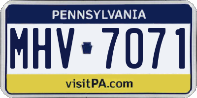 PA license plate MHV7071
