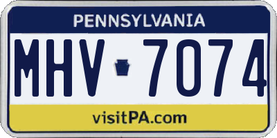 PA license plate MHV7074