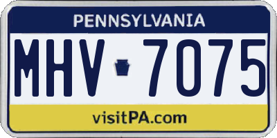 PA license plate MHV7075