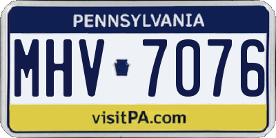 PA license plate MHV7076