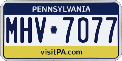 PA license plate MHV7077