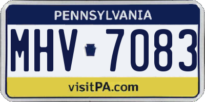 PA license plate MHV7083
