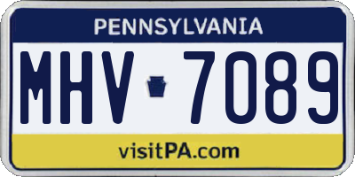 PA license plate MHV7089