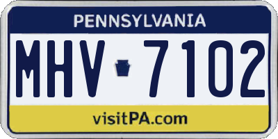 PA license plate MHV7102