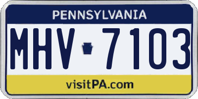 PA license plate MHV7103