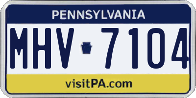 PA license plate MHV7104