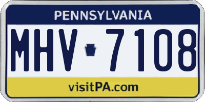 PA license plate MHV7108