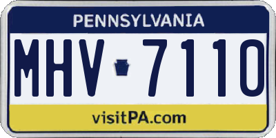 PA license plate MHV7110
