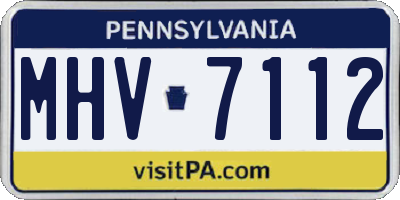PA license plate MHV7112