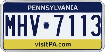 PA license plate MHV7113