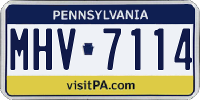 PA license plate MHV7114