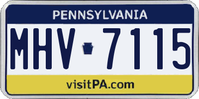 PA license plate MHV7115