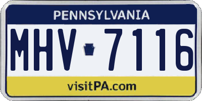 PA license plate MHV7116