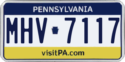 PA license plate MHV7117