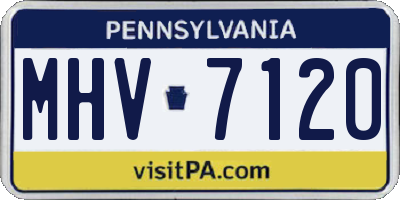PA license plate MHV7120