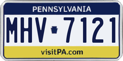 PA license plate MHV7121
