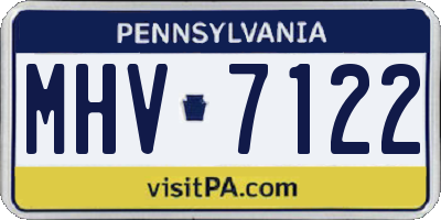 PA license plate MHV7122