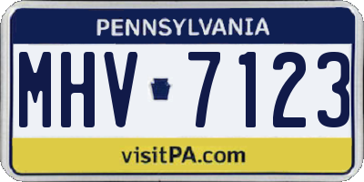 PA license plate MHV7123