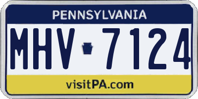 PA license plate MHV7124
