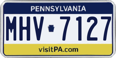 PA license plate MHV7127