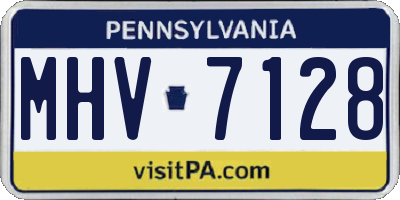 PA license plate MHV7128