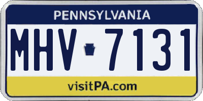 PA license plate MHV7131