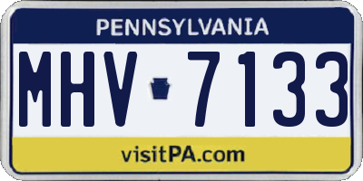 PA license plate MHV7133