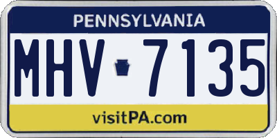 PA license plate MHV7135