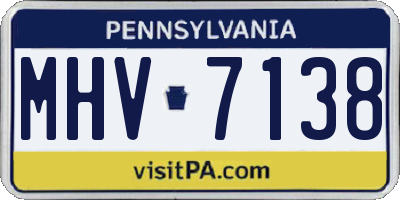 PA license plate MHV7138