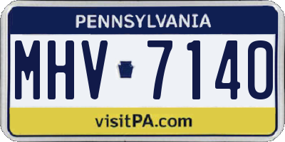 PA license plate MHV7140