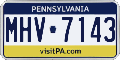 PA license plate MHV7143