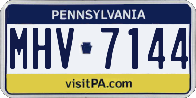 PA license plate MHV7144